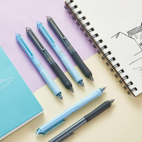 ParKoo Gel Pens Set, 12 Pcs, 0.5mm Fine Point, 6 Black/6 Blue Ink, Quick Dry, Click Silent Pens for Notetaking