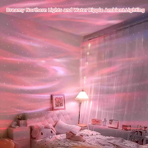 HAKSEIFA 2 1 Light,16 Sunset in Galaxy Color Northern Lights Projector,Ocean Wave Projector Lamp with Remote