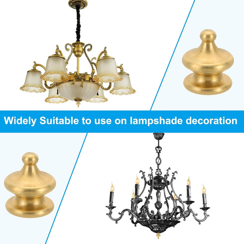 PATIKIL 18 25mm 3 Set x Lamp Finials Caps Knob, Solid Brass Lamp Shade Top Decoration Screw Cap Nuts with Brass