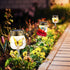 SUNWIND 3 Pack Solar Garden Lights Outdoor Decorative - Decorative Butterfly Glass Jar Lights for Pathway, Lawn, Yard