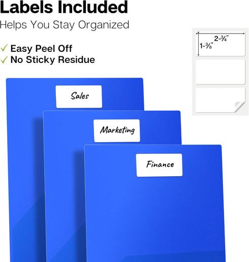 Dunwell Plastic Folders with Pockets, 3 Pack Blue, 2 Pocket Poly Folders for School, Home, Office