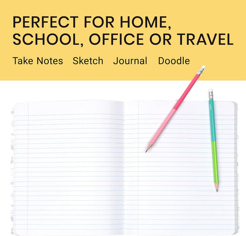 Yoobi 1-Subject 7.5 x 9.75 Composition Notebook Set, 3-Pack of Kids College Ruled Notebooks, 100 Sheets Each