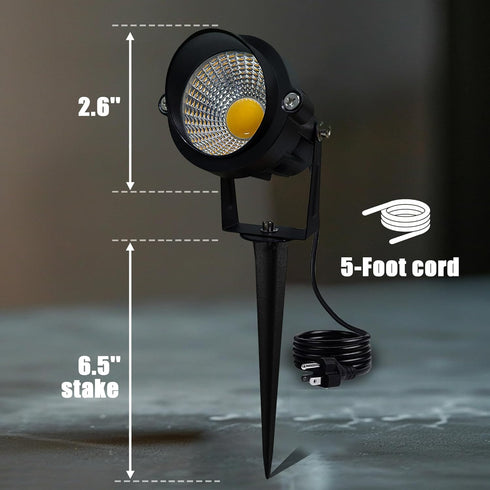 120V 12W Halloween(2 Pack) LED Outdoor Landscape Spotlight - Warm White Waterproof Spot Lights for Yard House Flag