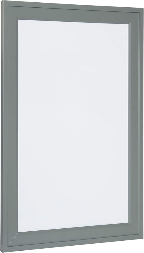 DesignOvation Bosc Decorative Framed Magnetic Dry Erase Board, Gray, 18.5x27.5
