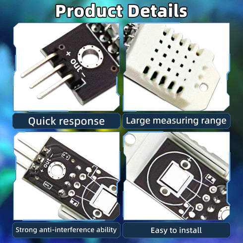 2Pcs DHT22/AM2302 Digital Temperature - Humidity Sensor Module: DC 3.3-5 Volt Temp Humidity Gauge Monitor for Arduino