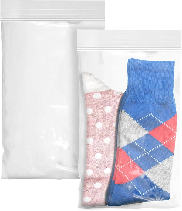 APQ Clear Plastic Reclosable Zipper Bags - 5 x 8 Inches, Pack of 100 Reclosable Plastic Bags with Zipper Closure, 2 Mil