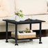 Lerliuo 2-Tier Under Desk Printer Stand, Industrial Mobile Printer Table with Storage Shelf and Steel Frame, Rolling