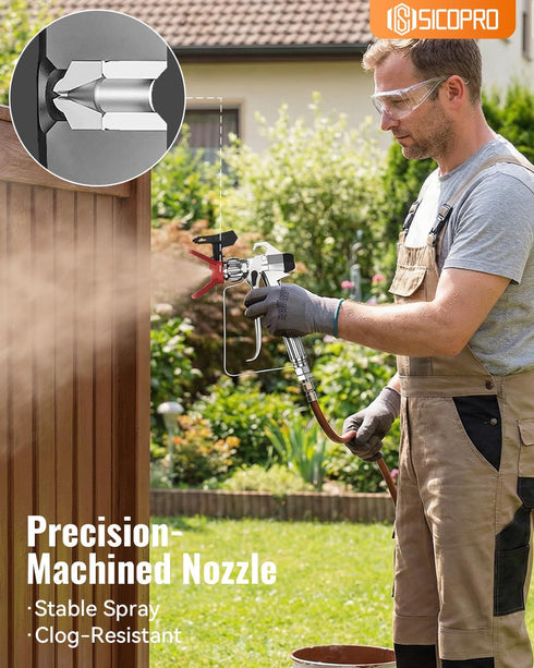 3600 Nozzle Airless Paint Sprayer Gun Kit, PSI High Airless Spray Gun Kit, Airless Paint Sprayer Hose, Extension Pole