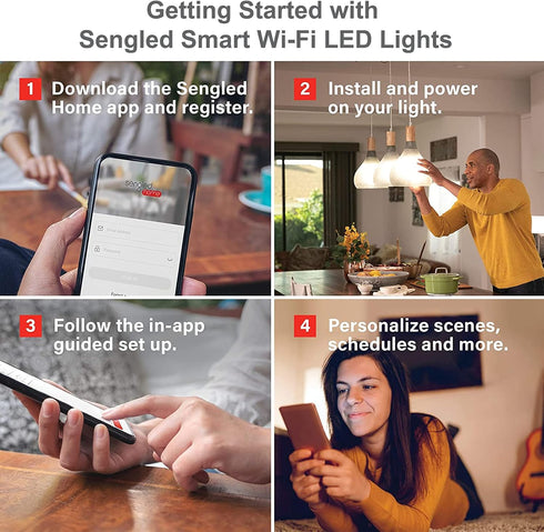 Sengled Bulb, Bulb, Bulbs Bulbs A19 Bulbs, 1 Pack Smart Light Color Changing Light WiFi Light No Hub Required, Smart