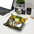 KKdskkds Sleeping Cat On Sunshie Bench Sunflowers Personalized Fun Leather Storage Tray Desktop Organizer Decorative
