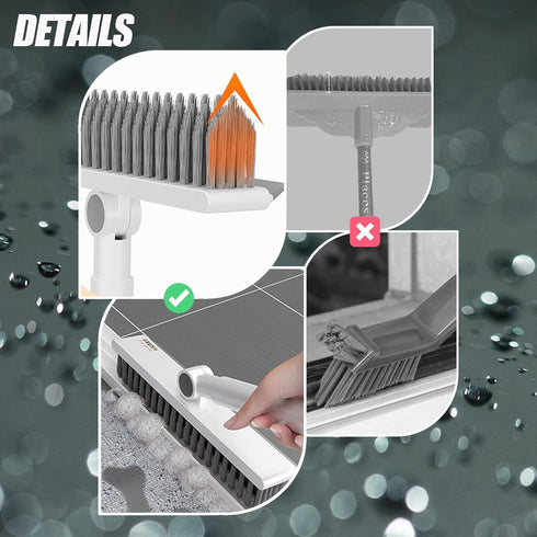 YSDSDAKA 57" Handle,3 1 Floor Scrubbing Brush with Adjustable Long in Living Grout Brush with Squeegee,V-Shape Stiff