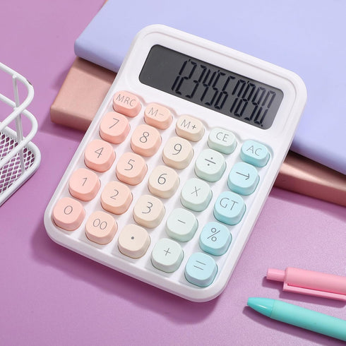 SEWACC Mechanical Calculator, Cute Multicolor Desk Calculator with Big Buttons, Basic Function, Office Desktop
