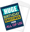 Big Blue Birthday Card From All Of Us, 8.5" x 11" Large Greeting Card Made In The USA