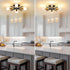 4 19" Hallway(E26) Light Sputnik Light Fixture Black Gold Flush Mount Lights Industrial Ceiling Light Modern Farmhouse