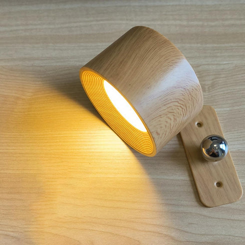 Ginwrek 360 Cordless Wall Lamp Stick on Wall Sconce USB Rechargeable Rotating Magnetic Mounted Lamp Portable Cordless