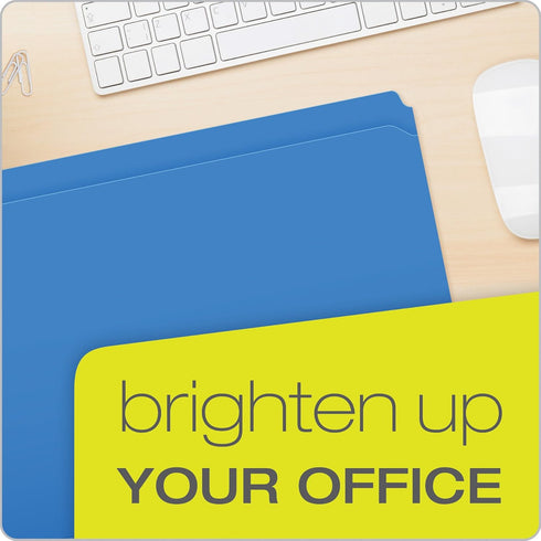 Pendaflex Color File Folders, Letter Size, Blue, Straight Cut, 100/BX (R152 BLU)