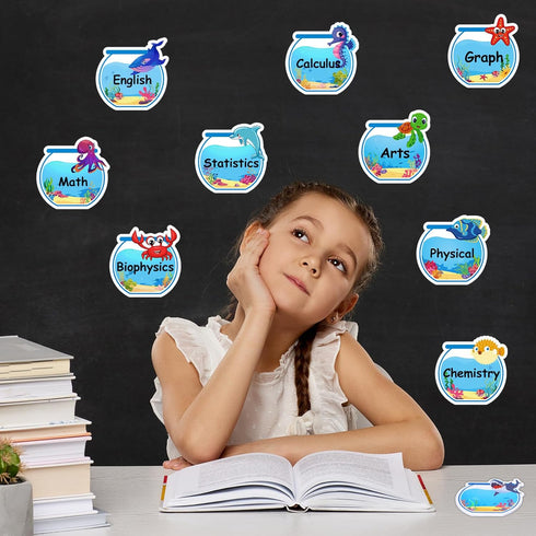 Whaline 24 Packs Sea Animal Sticky Notes, Fishbowl Shaped Notepads, 12 Designs Ocean Memo Pads for Office School