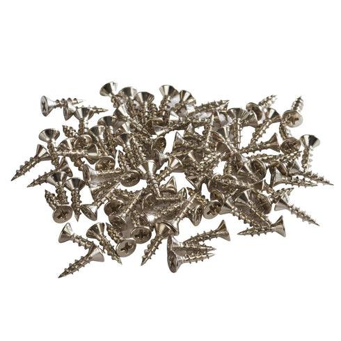 100 Pack Rok Hardware #7 x 5/8" Deep Coarse Thread Phillips Flat Head Wood Screws, Nickel Plated.