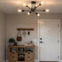 6-Light Sputnik Light Fixture, Solid Matte Black Mid-Century Modern Chandelier for Dining Room, Kitchen, Living Room