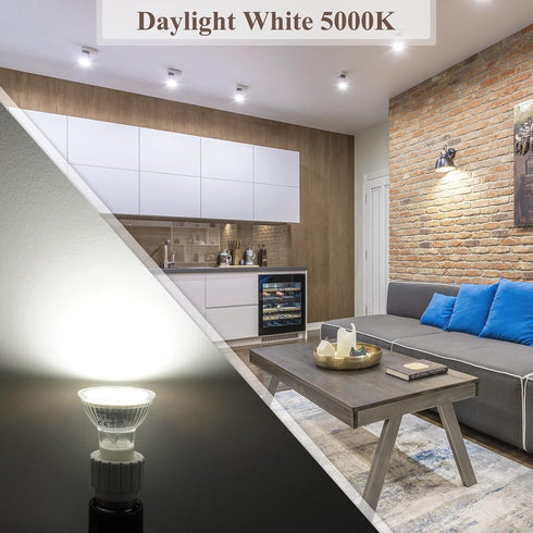 DiCUNO GU10 LED Light Bulbs, 6W 60W Halogen Replacement, Bright Daylight White 5000K, 700LM, 120 Degree Beam Angle,