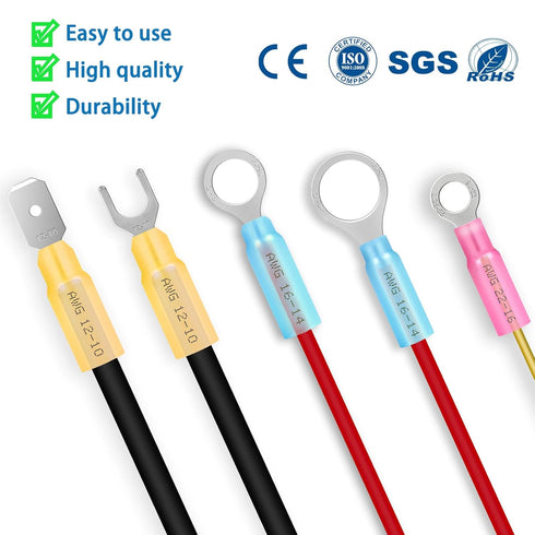 550Pcs Waterproof Heat Shrink Wire Connectors Kit, Automotive Electrical Terminals, Butt Fork Ring Spade