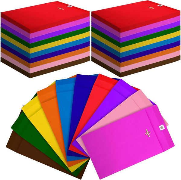 Colarr 300 Pcs 6x9 Clasp Envelopes, 28lb Manilla Heavy Duty Clasp and Gummed Closures, Colored Kraft Catalog Envelopes