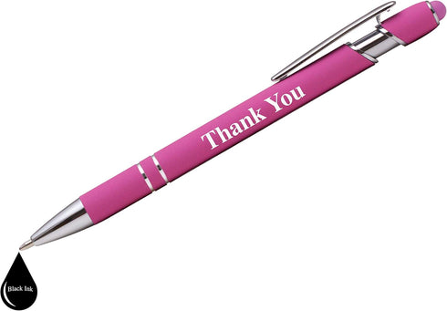 Thank You Premium Gift Stylus Pens for All TouchScreen Devices, Metal Soft Touch 2 in 1 Combo Pen (20 Pack)