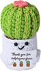 AIVCQZE Appreciation Gifts for Teacher,Handmade Knitted Cactus Thank You for Helping Me Grow,Teacher's