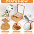 DLUGOPIS 4x6 4 150 25 2 Index Card Holder with Dividers Bamboo Index Card Organizer Box Compartments Flash Cards Holder