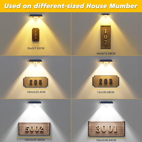 Mailbox, 3000K/4000K/6000K 3 IP65 (4 Pack) Solar Lights Outdoor for House Numbers, Address, Sign - Modes, Waterproof