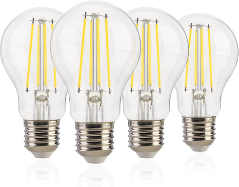 FLSNT Dusk to Dawn Outdoor Sensor A19 LED Light Bulb, 5000K Daylight, 7W (60W Equivalent), 800LM, 4 Pack