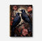 Dark Academia Floral Raven Notebook, Gothic Journal for Women, Witchy Spiral Notebook, Halloween Office Supplies