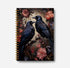 Dark Academia Floral Raven Notebook, Gothic Journal for Women, Witchy Spiral Notebook, Halloween Office Supplies