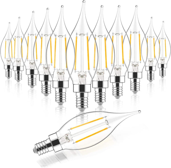 Sengled E12 LED Bulb Dimmable, Candelabra 60W Equivalent, CA10 Flame Tip Chandelier Light