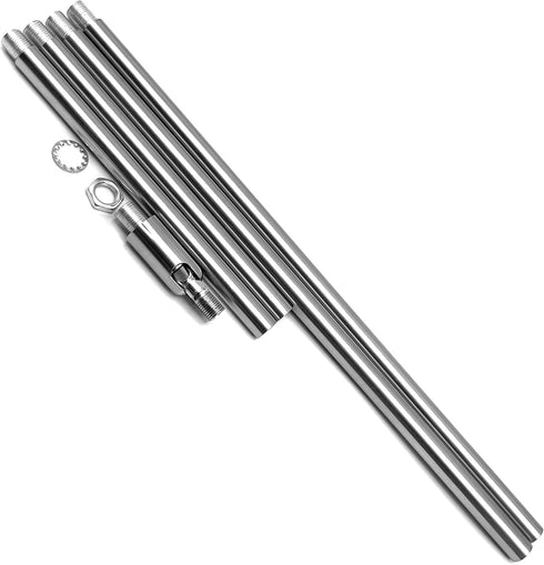 ECUDIS 1/8-IP 3/8" 180 12 Inch 6 Inch Pendant Stem Extension Rod Kit Threaded Diameter Downrods with Degrees Ceiling