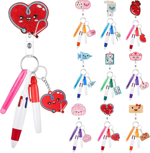 Henoyso 54 Pcs Nurse Badge Reel with Mini Highlighter Pens Bulk 2026