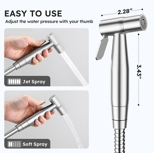 Arofa Handheld Toilet Bidet Sprayer for Toilet-Adjustable Water Pressure Control with Bidet Hose for Feminine Wash