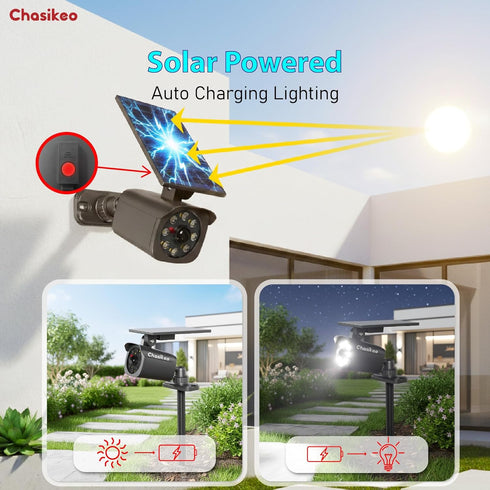 IP67 360 1200LM(1 Pack) Solar Motion Light Outdoor, Solar Spotlight with Motion Sensor, Waterproof Solar Power Security