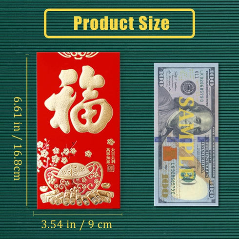 Chinese Red Envelopes, 24 Pieces 2023 Tiger Year HongBao for New Year, Birthday, Wedding, Business Occasion