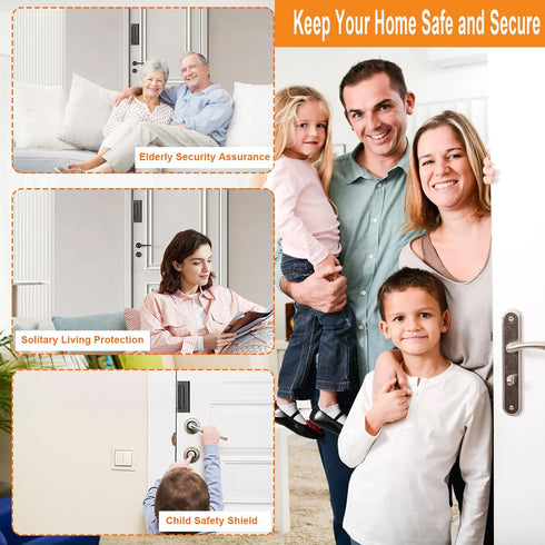 800 lbs, (2 Pack, Home Security Door Reinforcement Lock, Upgraded Front Door Locks for Kids Safety Withstand Child
