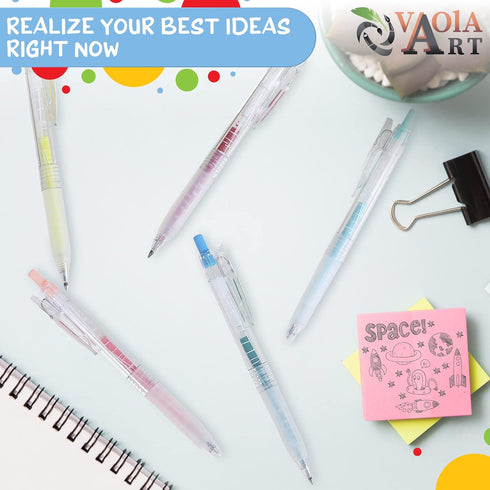 Retractable Gel Pens - 24 Colors Cute Pen Set for Adult Coloring, Art and School Supplies