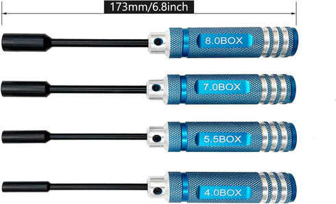 4Pcs Nut Driver Set, RC Tool Set Hex Nut Driver for RC Vehicle, Helicopters, Drones, Appliances Repair
