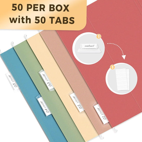 SUNEE Hanging File Folders, 50 Pack Letter Size with 1/5-cut Tabs, Stay Organized for Home and Office Bulk File,