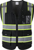 High Visibility Safety Vest for Men Women, 9 Pockets Zipper Front Reflective Mesh Work Vest, Meets ANSI/ISEA Standards