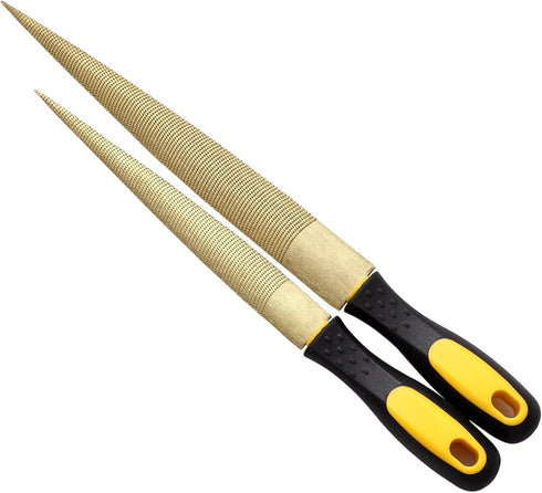 Wood File, Needle File Set | Wood Rasp Files for Wood Working with Rubber Handle in Gift Bag (2 Pack)