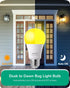 EDISHINE Dusk to Dawn Bug Light Bulbs Outdoor, 2000K Amber Glow Outdoor LED Light Bulb, Automatic On/Off, Yellow Light Bulb, 600LM, 9W(60W Equivalent), E26 Base, 4 Pack, UL Listed by EDISHINE
