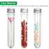 Acrux7 60 Pack Plastic Test Tubes, 45 ML Clear Test Tubes with Screw Caps for Bath Salts, Candy Storage, Scientific