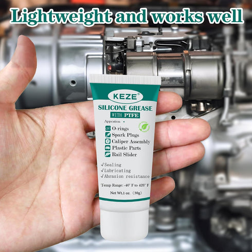 1 oz 4-Tube KEZE Silicone Grease Tube PTFE Synthetic Lubricant Sliding Door Grease Automotive Lubrication RV Toilet