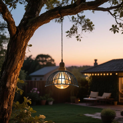 1 Bulb (C005) KUMGROT Pcs Mini Metal Wire Cage Hanging Pendant Lamp Shade Cover Guard Industrial Lamp Holders Ceiling