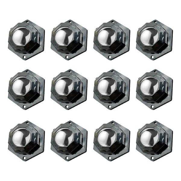 Self Adhesive Caster Wheels for Small Furniture, 360° Rotation Mini Caster Wheels for Appliances (12 PCS, Black)